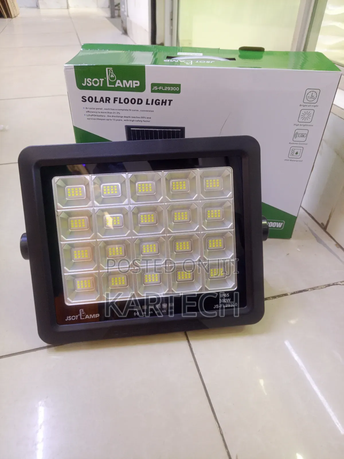 Jsot 200w Fl29200 Solar Floodlight With Solar Panel (Dusk to Dawn)