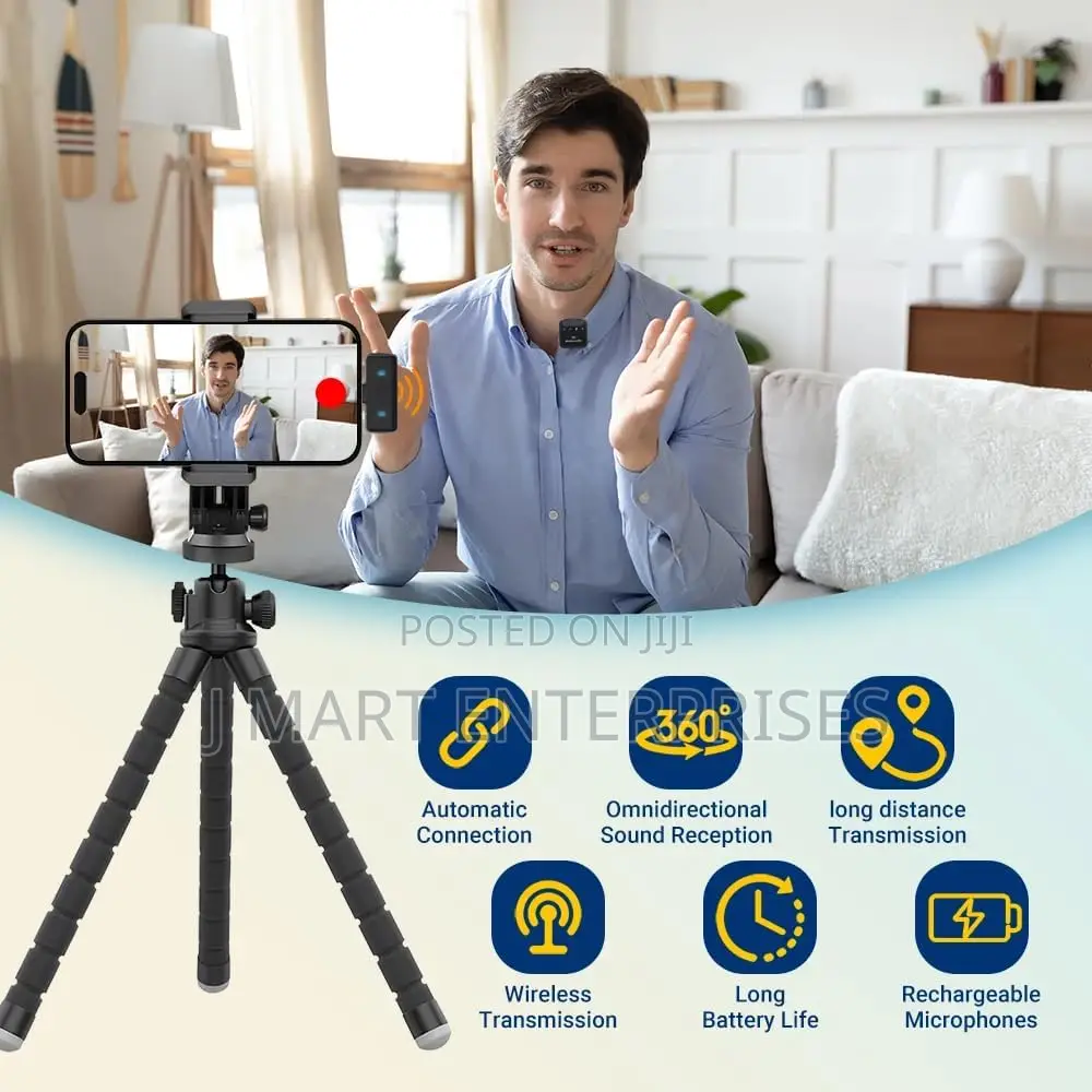 Lavalier Microphone Wireless; Plug Play Dual Wireless Microphone