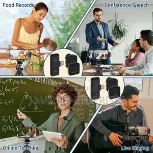 Lavalier Microphone Wireless; Plug Play Dual Wireless Microphone