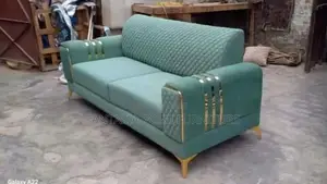 2-Seater Luxury Quilted Sofa in Sage Green