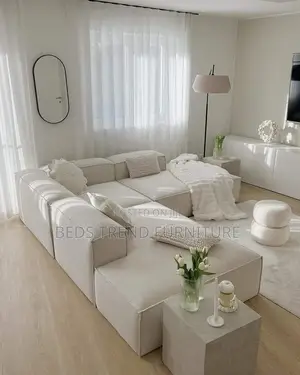 6 Seater Flossy L Seat (White)