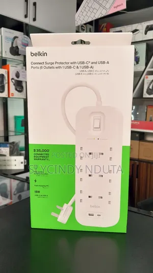 Belkin Connect Surge Protector 6 Outlets With Usb-C and Usb-a Ports