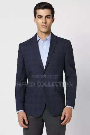 Navy Check Slimfit Blazer