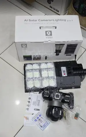 Solar Powered 180w Led Flood Light With 4g Camera Outdoor PTZ CCTV