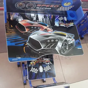 Blue Executive Racing Car Adjustable Kids Study Desk Chair