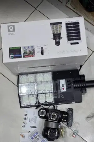 Triple Lens V380 Floodlight 4g Enabled Solar Powered 180watts Lights