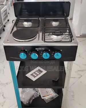Rebune 3 Gas + 1 Electric Standing Stove With Shelves