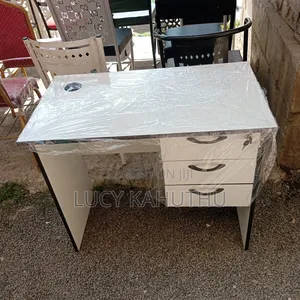 Manicure Table With Wood Frame and Drawers