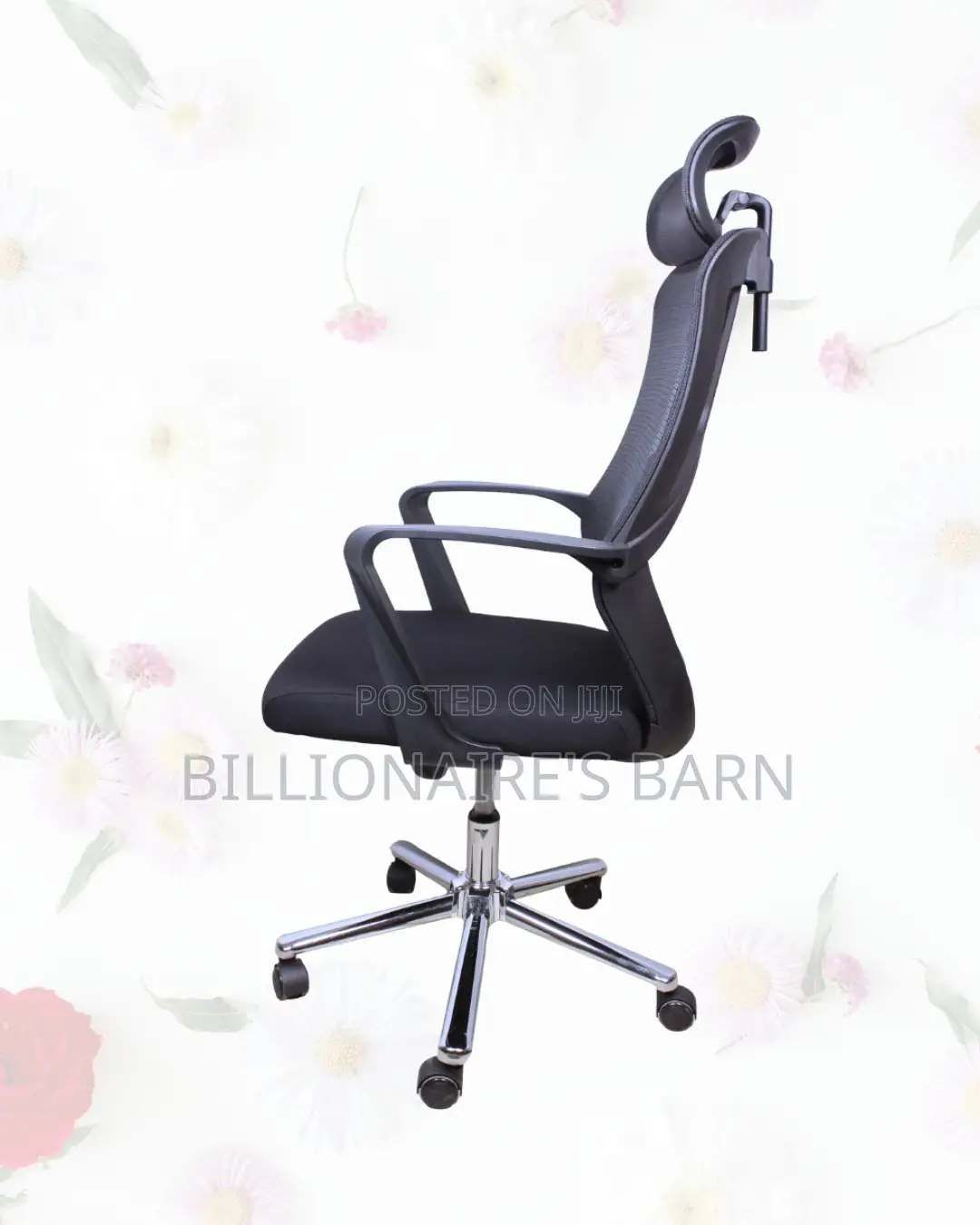 High-Back Mesh Office Chair • Space-Saving Fit, Neck Support Headrest
