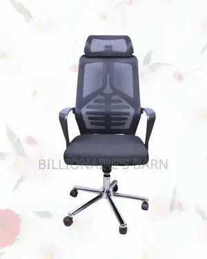 High-Back Mesh Office Chair • Space-Saving Fit, Neck Support Headrest