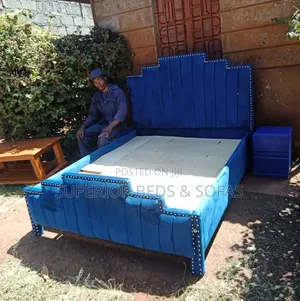 Royal Blue Studded Bed