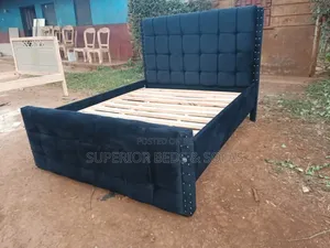 Navy Grid Bed