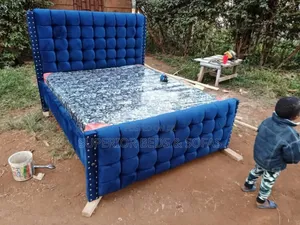 Royal Blue Grid Bed Size 5 by 6