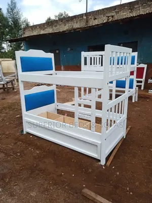 White Wooden Double Decker Bed