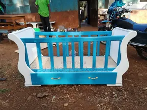 Blue and White Baby Cot
