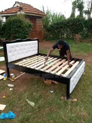 Black and White Panel Bed