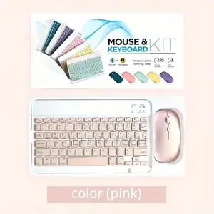 Mini RGB Wireless Keyboard and Mouse for Laptops Tablets and Phones