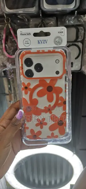Velvet iPhone 17 Pro Max Magnetic KVZV Orange Flowers Case