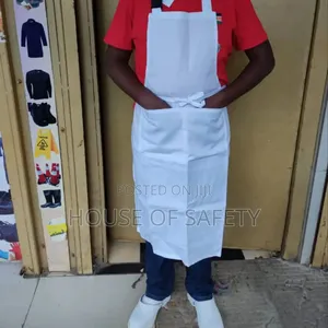 White Chef Apron With Front Big Pocket