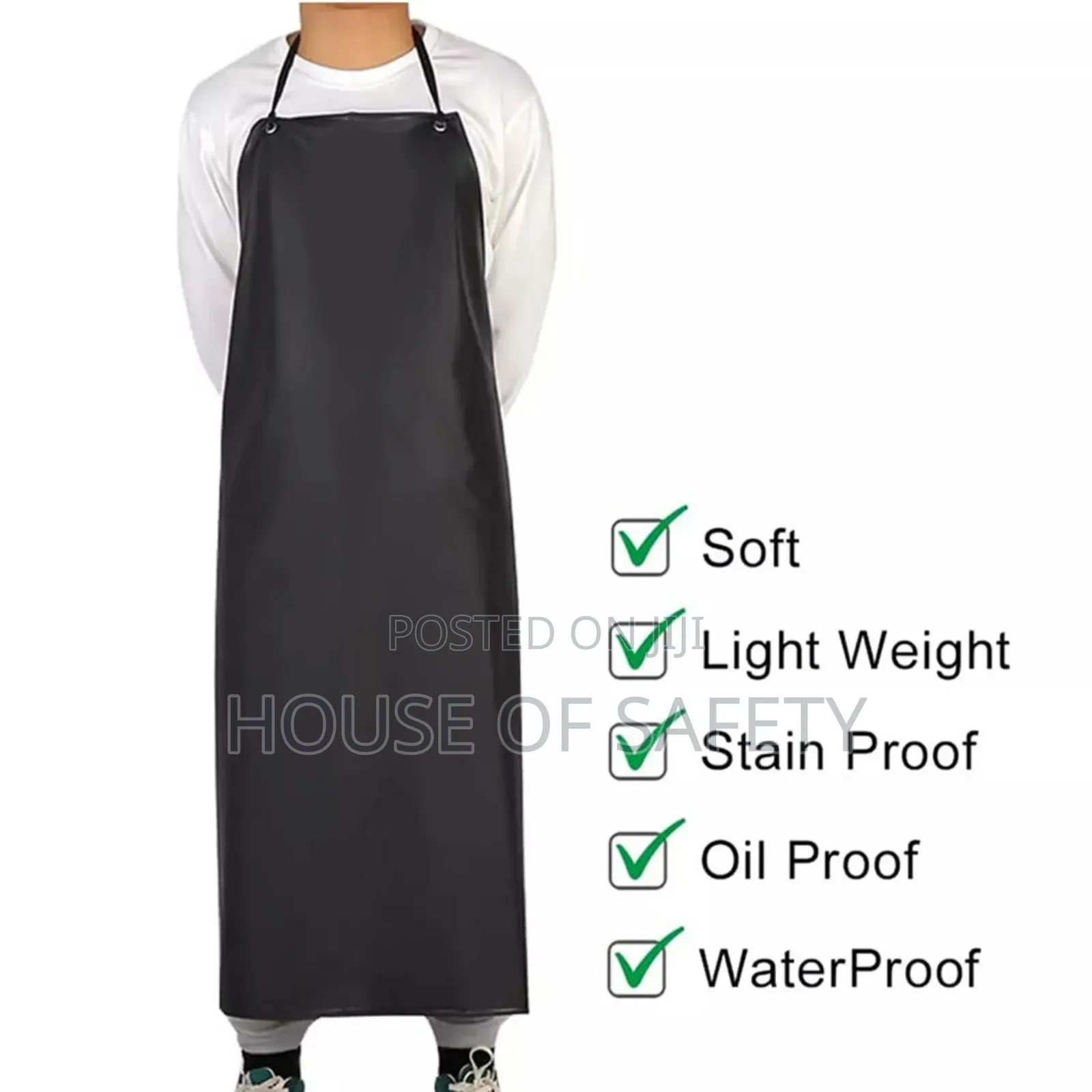Black Waterproof Resistant Apron Full Front Length