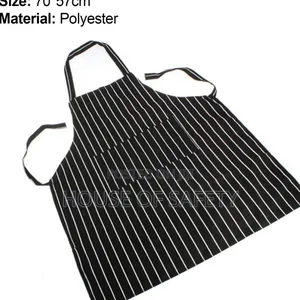 Checked and Stripped Full Aprons Black and White