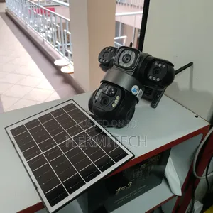 Triple Lens Solar Powered PTZ Surveillance Security Camera