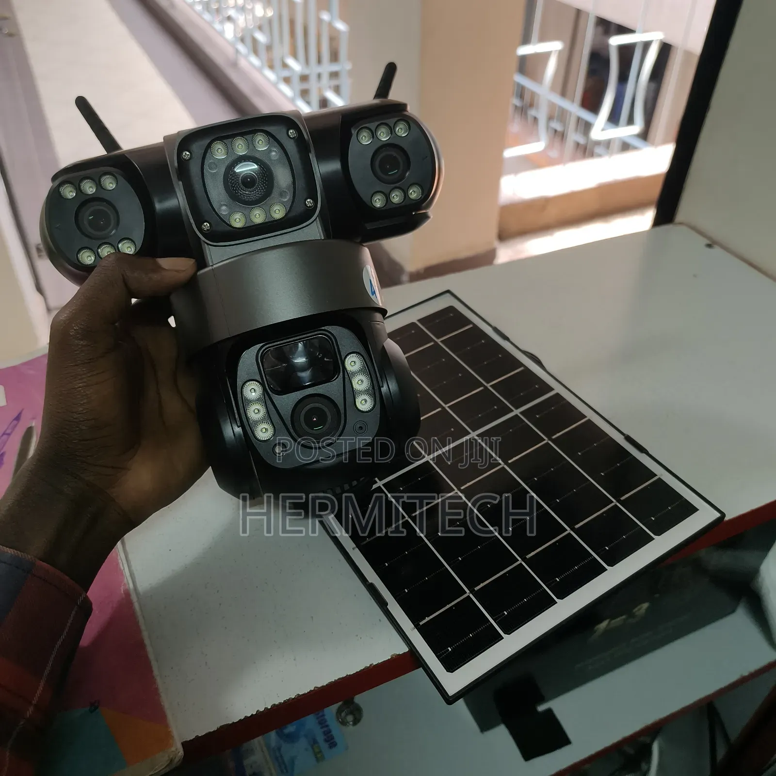Triple Lens Solar Powered PTZ Surveillance Security CCTV