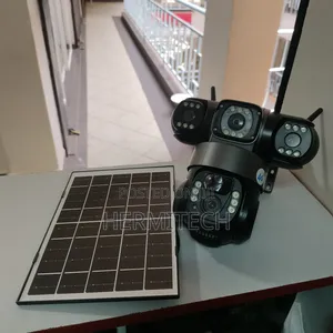 Solar Powered PTZ CCTV With Panel and Mounting Brackets