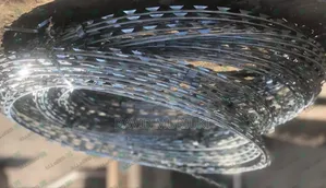 Galvanised Razor Wire.