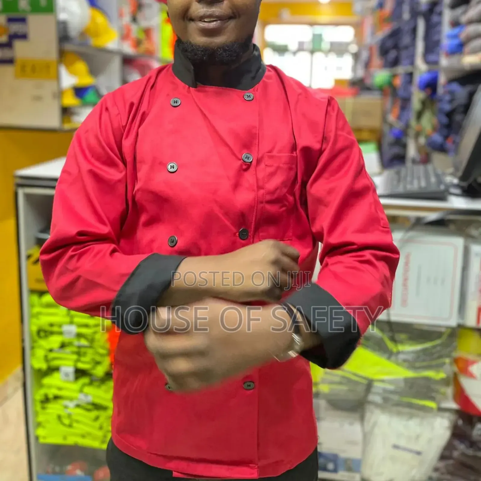 Chef Red Cotton Wear Moderm Cooks Style