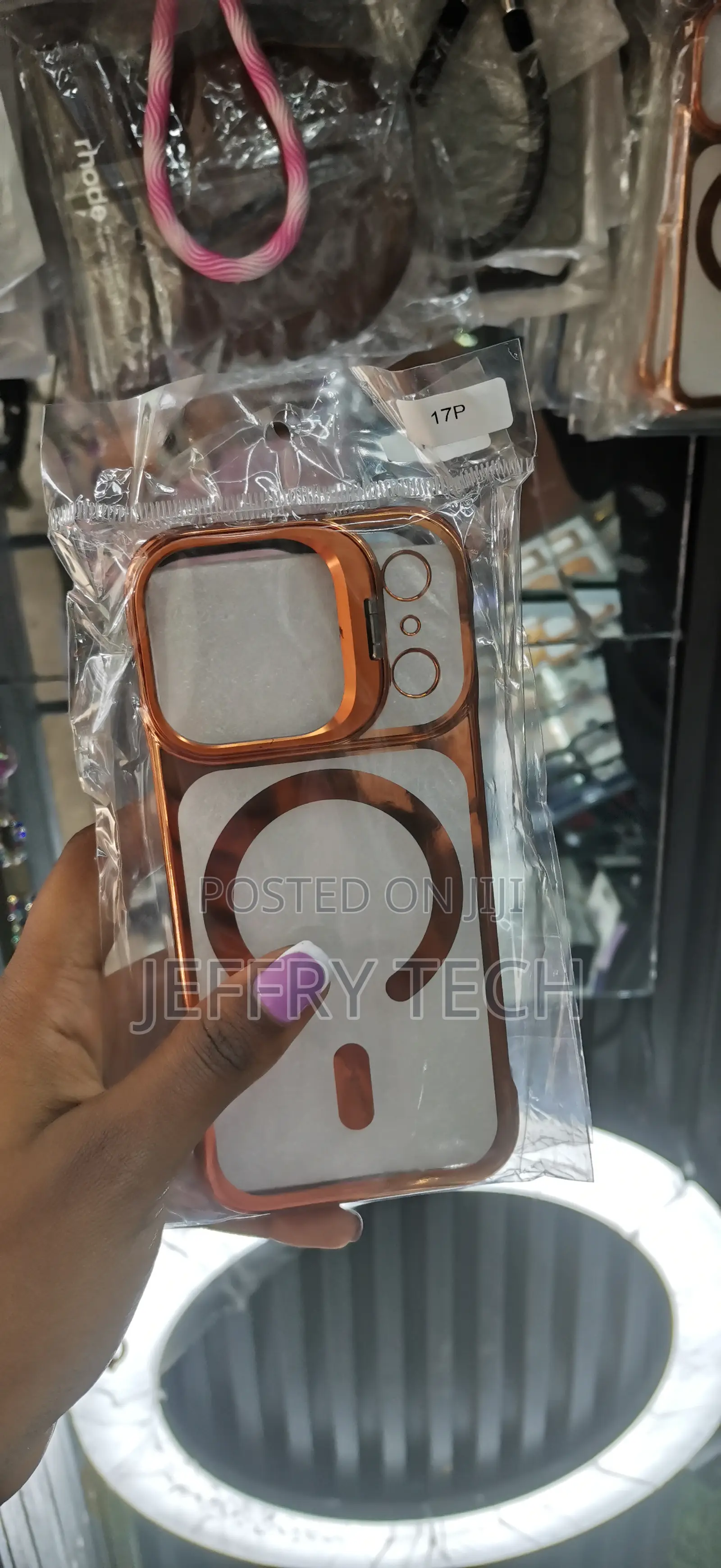 Exelic iPhone 17 Pro Max Clear Case With Magsafe- Orange