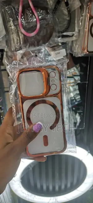 Exelic iPhone 17 Pro Max Clear Case With Magsafe- Orange