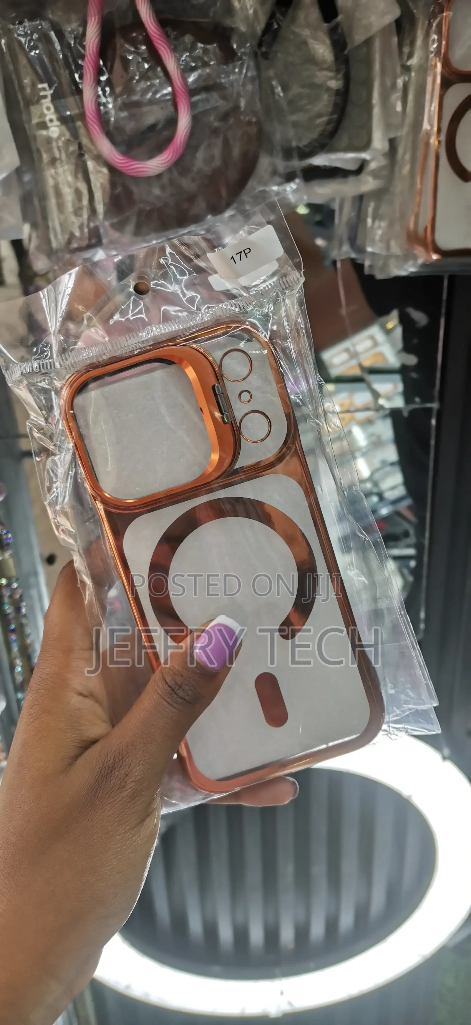Exelic iPhone 17 Pro Max Clear Case With Magsafe- Orange