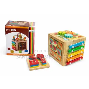 Wooden Activity Cube – Multi-Functional Educational Toy