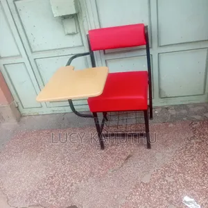 Red College Chairs With Mess Under