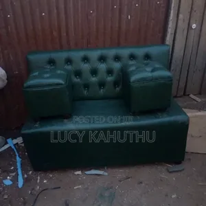 Jungle Green Couch With Two Puff