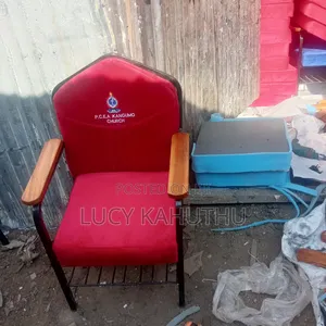 Red Armrest Church With Wood Armest