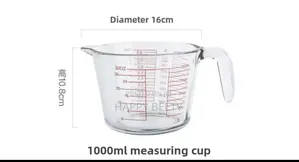 *1000ml Glass Measuring Cup With Scale and Handle*
