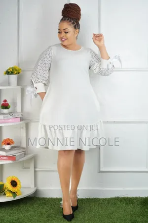 White Plus Size Dress/Pregnant Friendly/Shift Dress/Free Dress