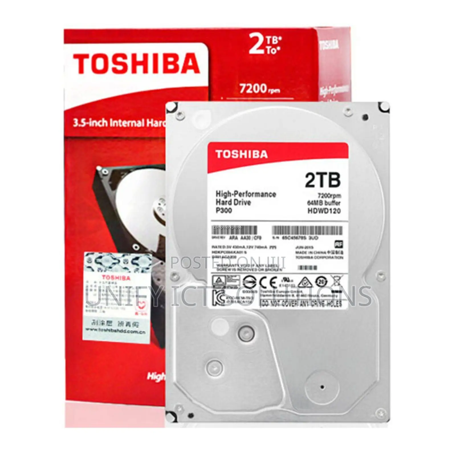 2tb Toshiba Internal Surveillance HDD