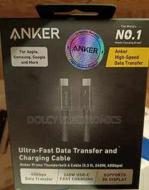 Anker Prime Thunderbolt 4 Cable (3.3ft, 240w, 40gbps