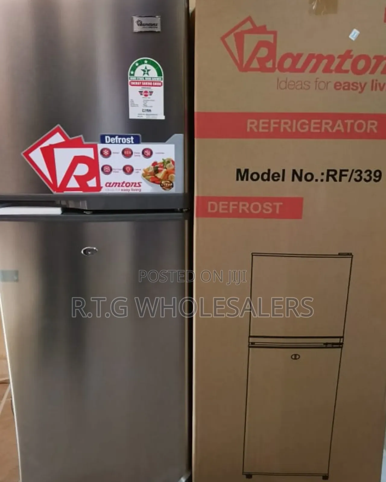 Ramtons 138l Double Door Refrigerator – Silver
