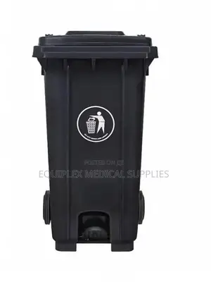 100l Black Biohazard Pedal Bin / Waste Bin
