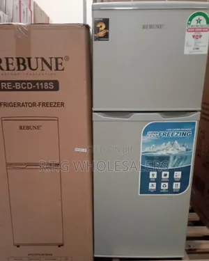Rebune 118l Compact Double Door Fridge