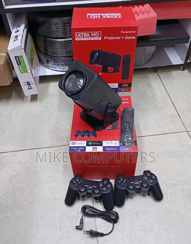 2 in 1 Android Game Projector With Built-in Gaming System