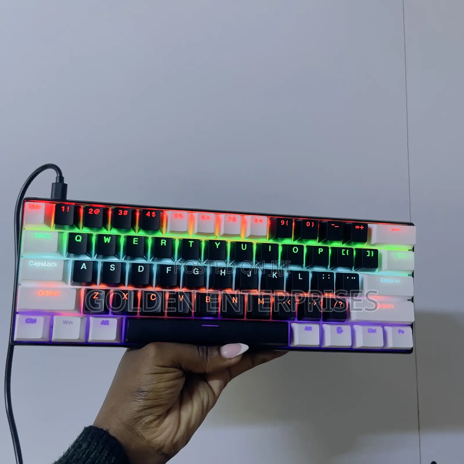 Black White 60% Mechanical Gaming/Programming Keyboard