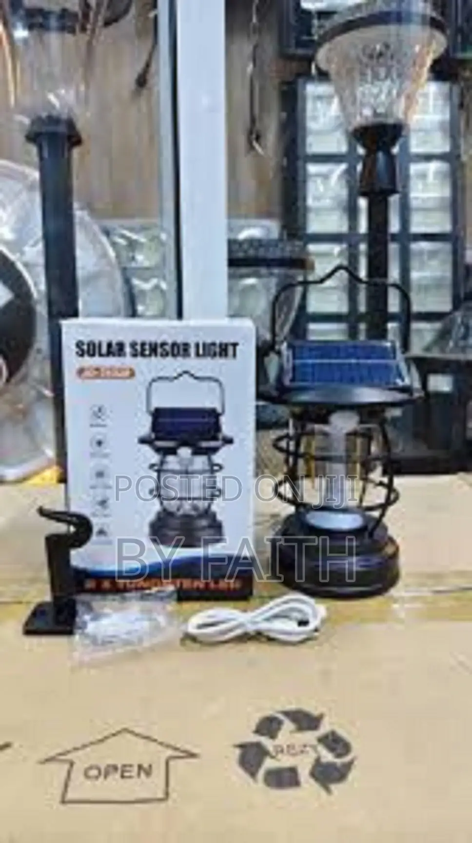 Jd-7801b Solar Sensor Light.Rechargeable, And Waterproof Led Lantern.