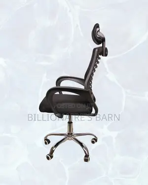 Black Secretarial Mesh Chair |Posture-Friendly Build for Productivity
