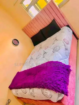 Pink Modern Panel Bed