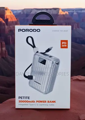 Porodo Petite 20000mah Power Bank Pd20w Silver Pdnpb37sl